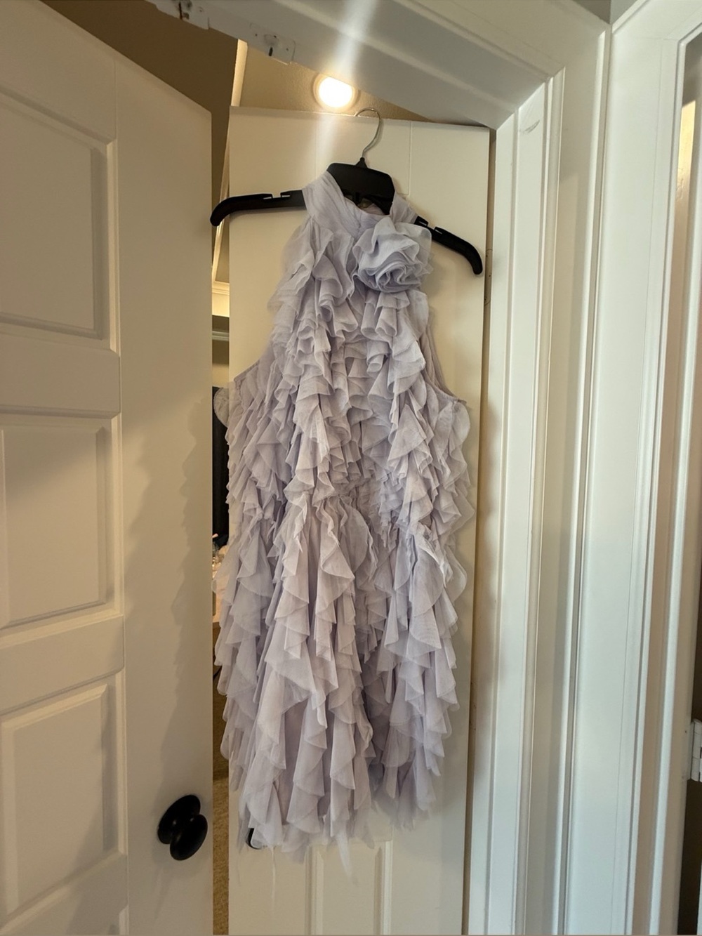 Maeve Lavender Ruffle Halter Dress
